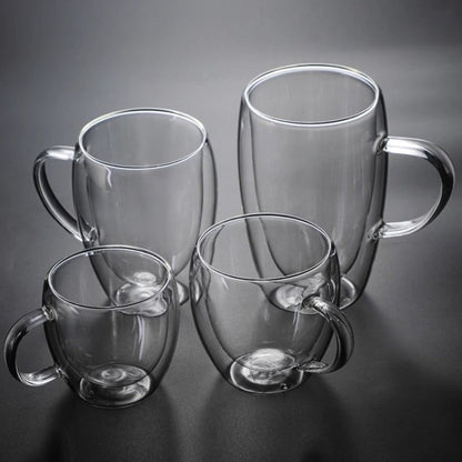 Tasses en Verre Transparent à Double Fond et Résistant à la Chaleur