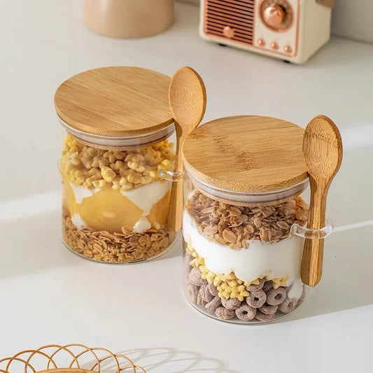 3 Pots Ronds Scellés avec Cuillère – 350 ml