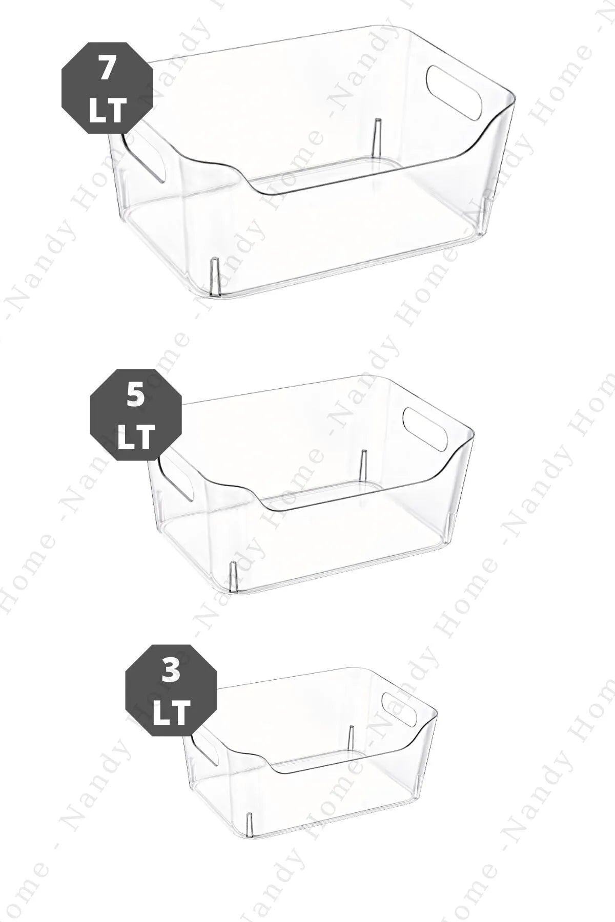 3 Organisateurs Transparent pour Réfrigérateur et Armoire