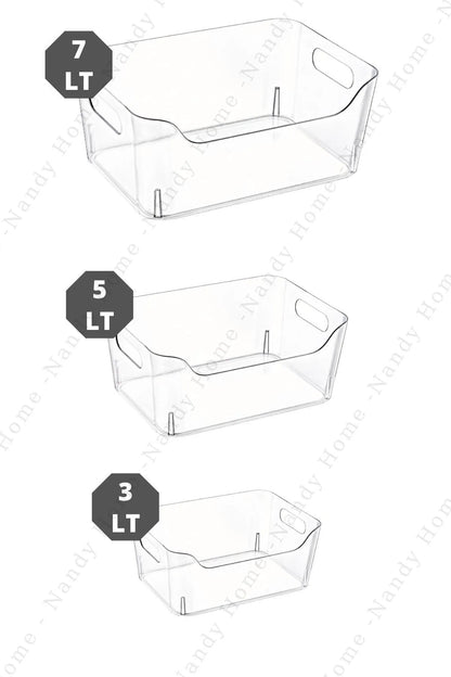 3 Organisateurs Transparent pour Réfrigérateur et Armoire