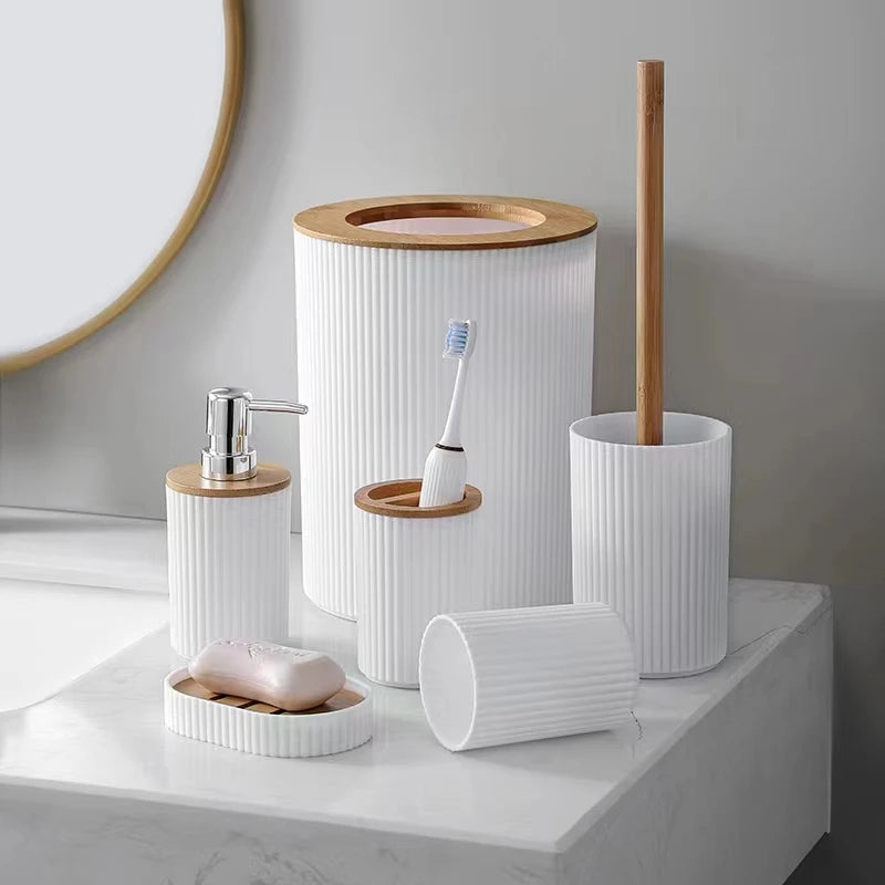 Ensemble d'accessoires de salle de bain de luxe pour hôtel – 7 pièces en plastique