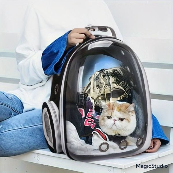 Sac à Dos de Voyage Respirant et Transparent pour Chat et Animal de Compagnie