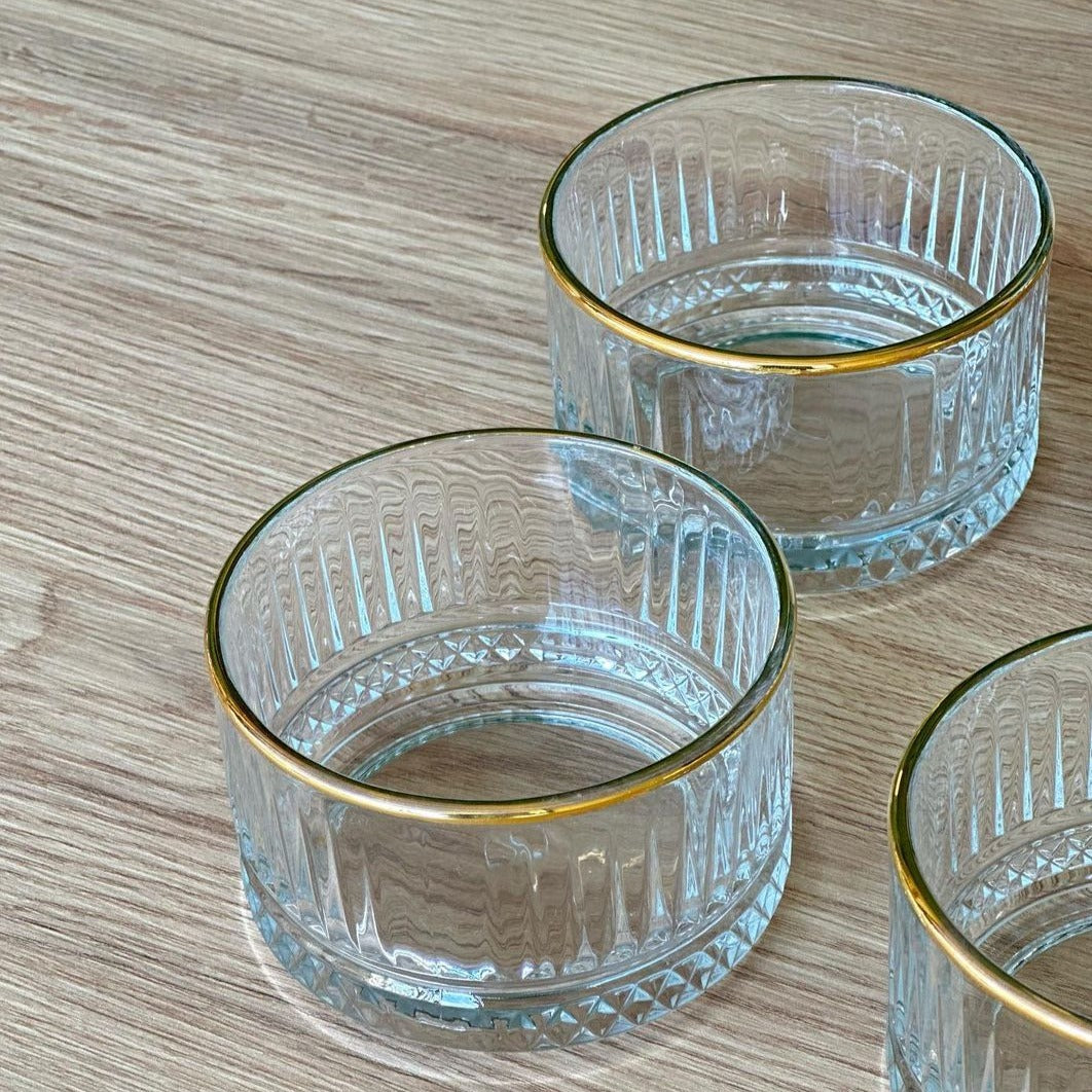 6 verres Élégants et Luxueux, Dorés