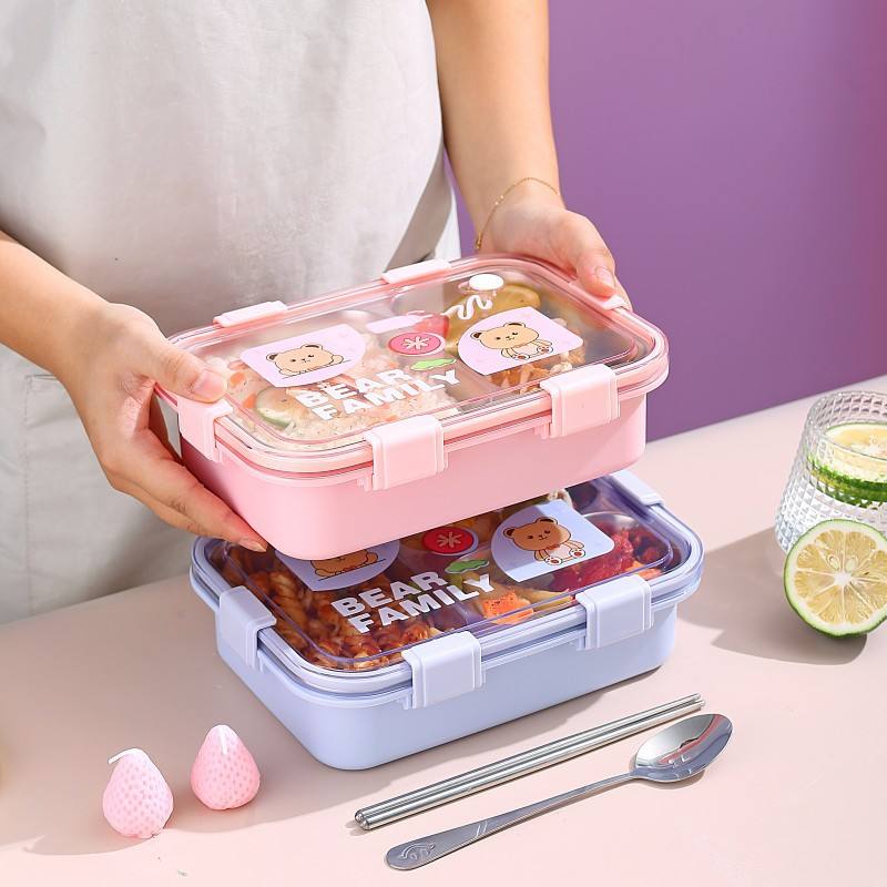 Boîte à Lunch Bento en Acier Inoxydable – 800 ml avec 2 Compartiments Isolés