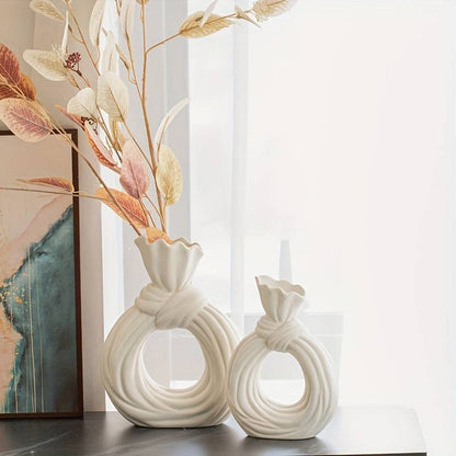 2 Vase en céramique blanche pour une décoration d'intérieur moderne