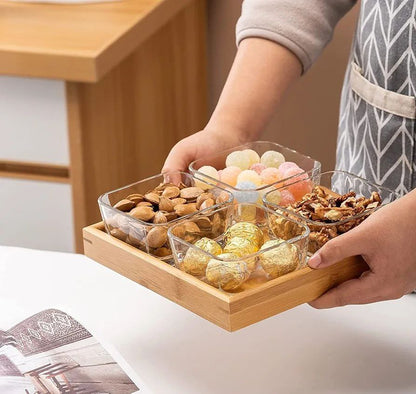 Assiette de Snacks en Verre sans Plomb avec Couvercle - Élégance et Sécurité