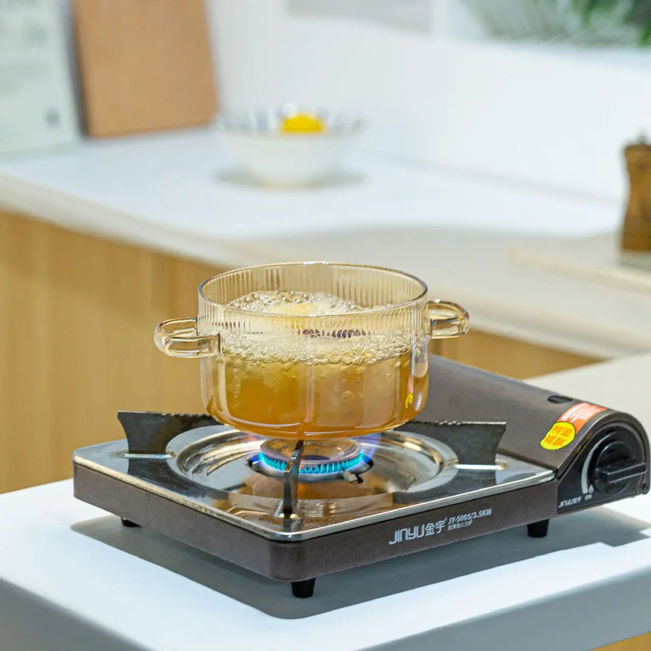 Pot à Soupe en Verre à Haute Teneur en Borosilicate