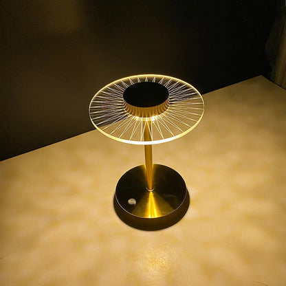 Lampe de Table LED en Métal Rayé Lotus - Commande Tactile