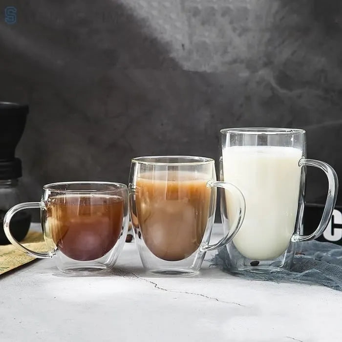 Tasses en Verre Transparent à Double Fond et Résistant à la Chaleur