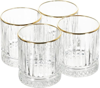 6 Verres Godinger Double Old Fashioned à Bordure Dorée