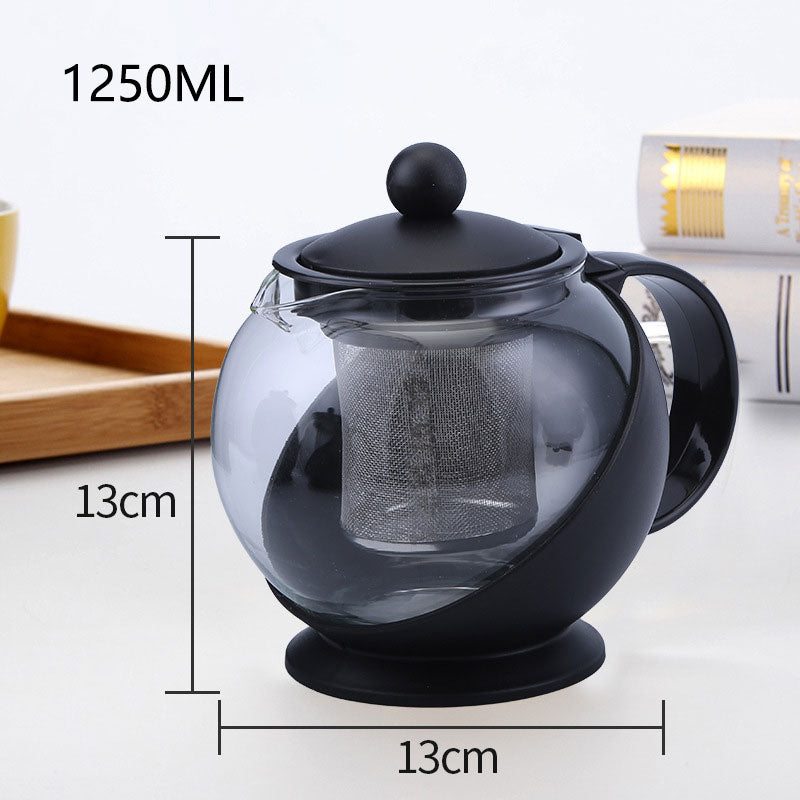 Théière en Verre avec infuseur – 1250 ml – Noir