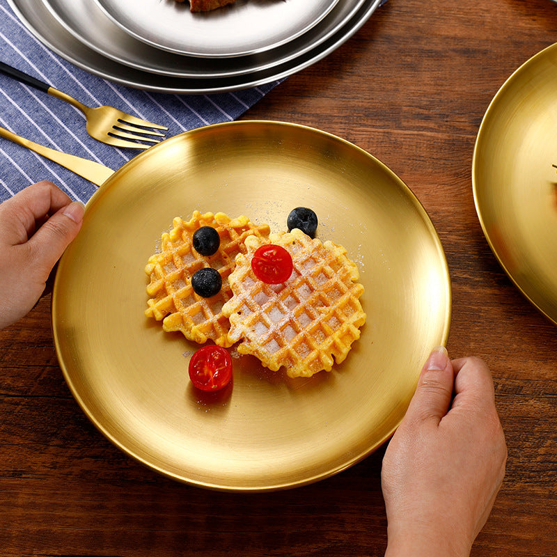 3 Assiette en Acier Inoxydable Dorée : Élégance, Durabilité et Sécurité pour Votre Table