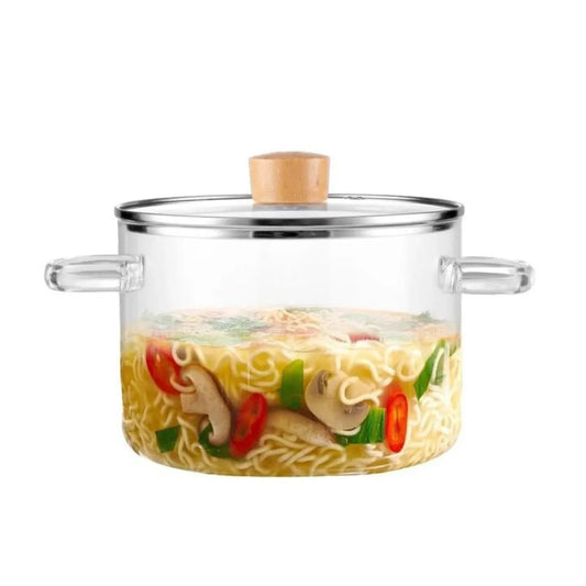 Casserole en verre 2.5L avec couvercle résistant à la chaleur