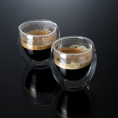 Ensemble de 6 Tasses à Café Expresso Double Paroi 80 ML