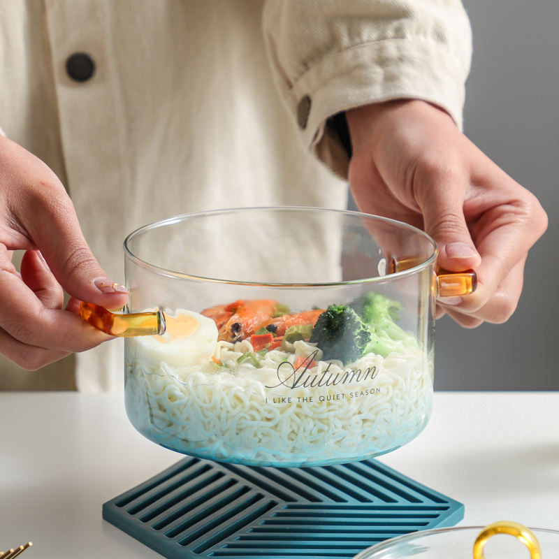 Cocotte en Verre avec Couvercle et Poignée en Verre Borosilicaté