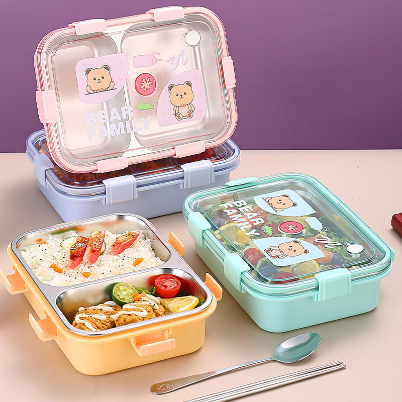 Boîte à Lunch Bento en Acier Inoxydable – 800 ml avec 2 Compartiments Isolés