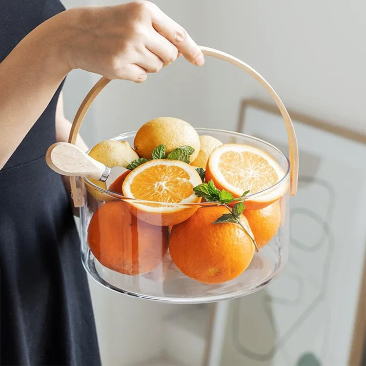 Panier à Fruits Transparent avec Poignée