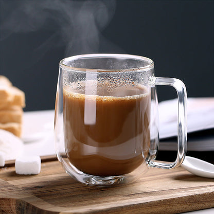 3 Tasse en Verre Borosilicaté à Double Paroi 250 ml