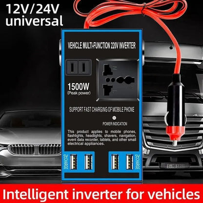 Onduleur 12V/24V à 220V avec USB - Convertisseur Intelligent pour Camping