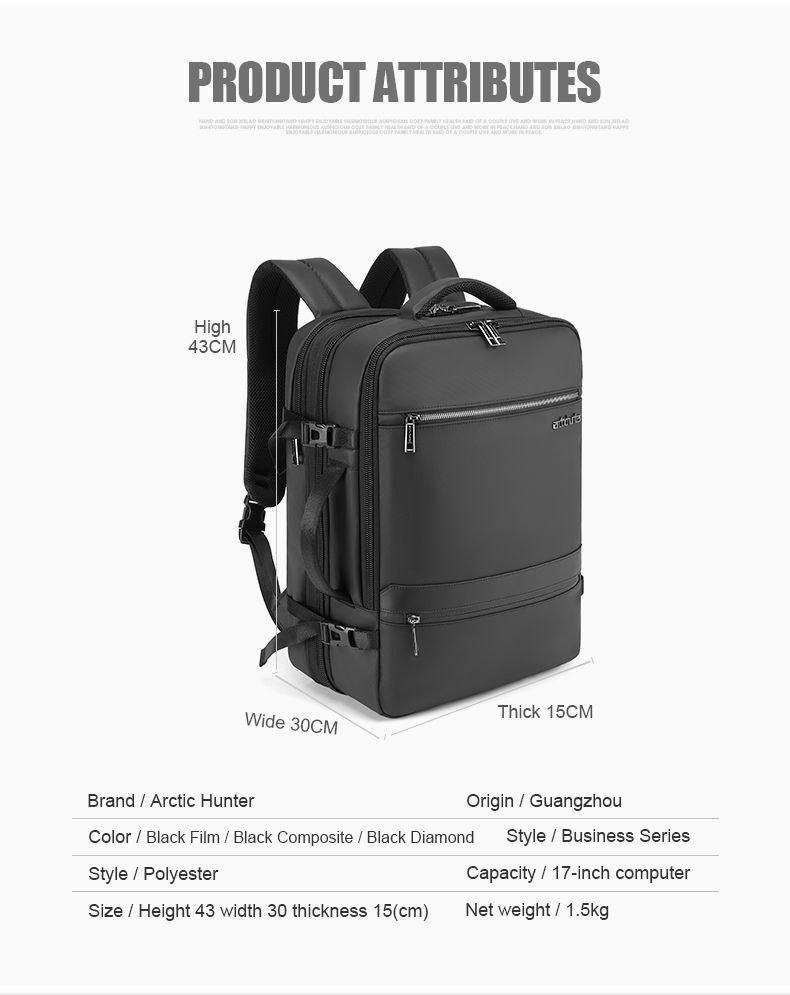 Sac à dos de voyage extra large extensible – Capacité maximale et confort