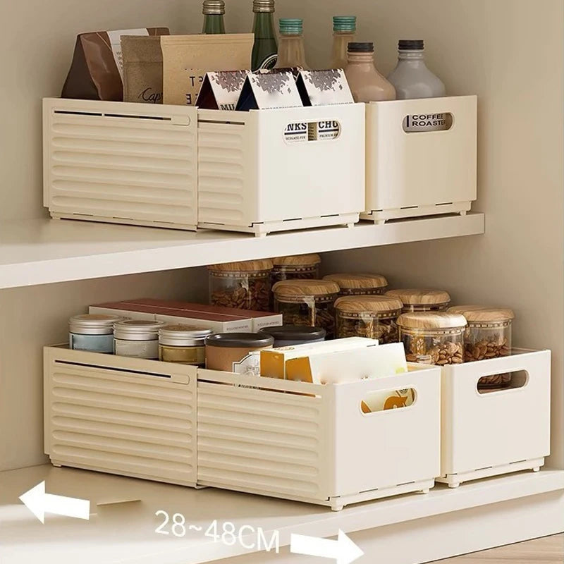 Boîte de Rangement Télescopique Coulissante pour Armoire de Cuisine