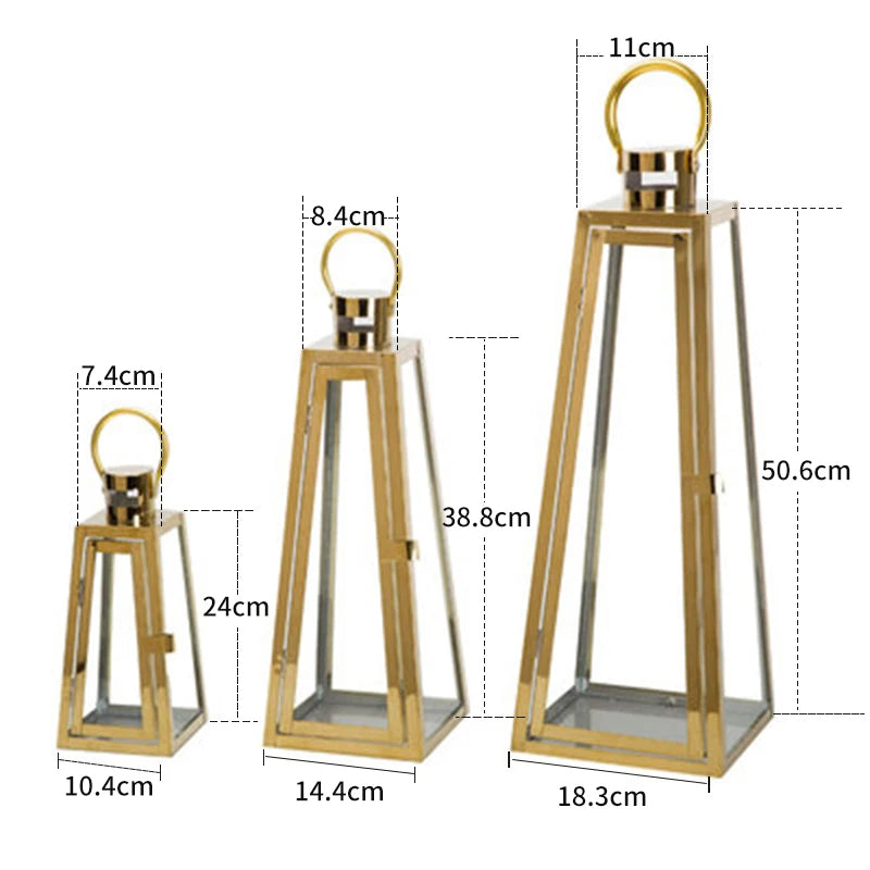 Ensemble de Bougeoirs Coupe-Vent en Métal et Verre – Élégance Moderne pour Votre Décor