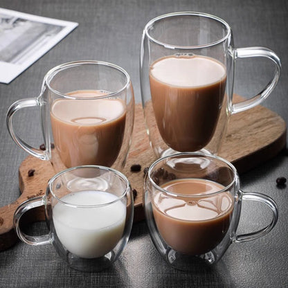 Tasses en Verre Transparent à Double Fond et Résistant à la Chaleur