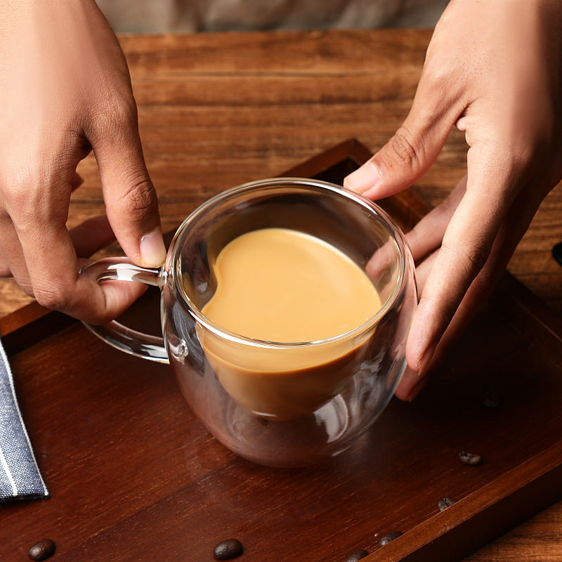 3 Tasse à Thé et à Café en Verre à Double Paroi en Forme de Cœur - 250 ml