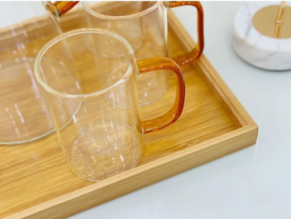 Service de Verres de Luxe : Carafe avec 6 Verres et Plateau