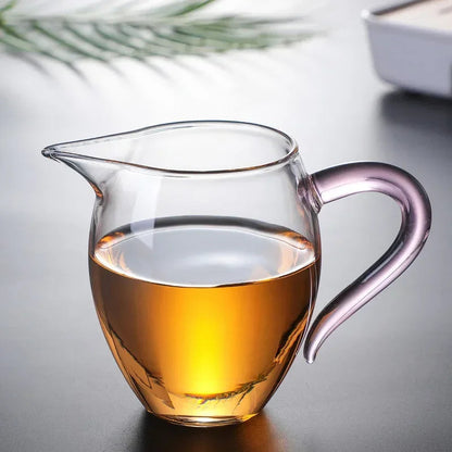 3 Tasse à Thé en Verre Borosilicaté avec Poignée Colorée 350ml