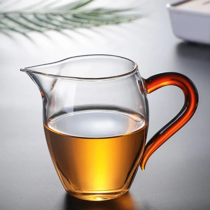 3 Tasse à Thé en Verre Borosilicaté avec Poignée Colorée 350ml